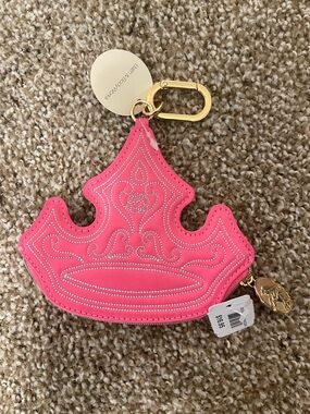 Bath & Body Works Princess Aurora Pink Crown Keychain Coin Pouch